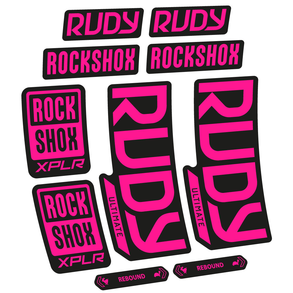 Stickers Rock Shox Rudy Ultimate 2023 compatibles Autocollants fourche VTT