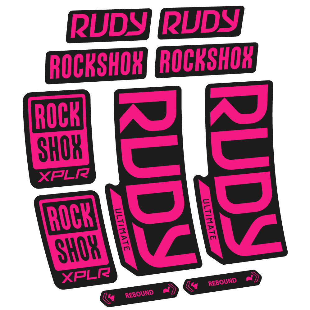 Stickers Rock Shox Rudy Ultimate 2023 compatibles Autocollants fourche VTT