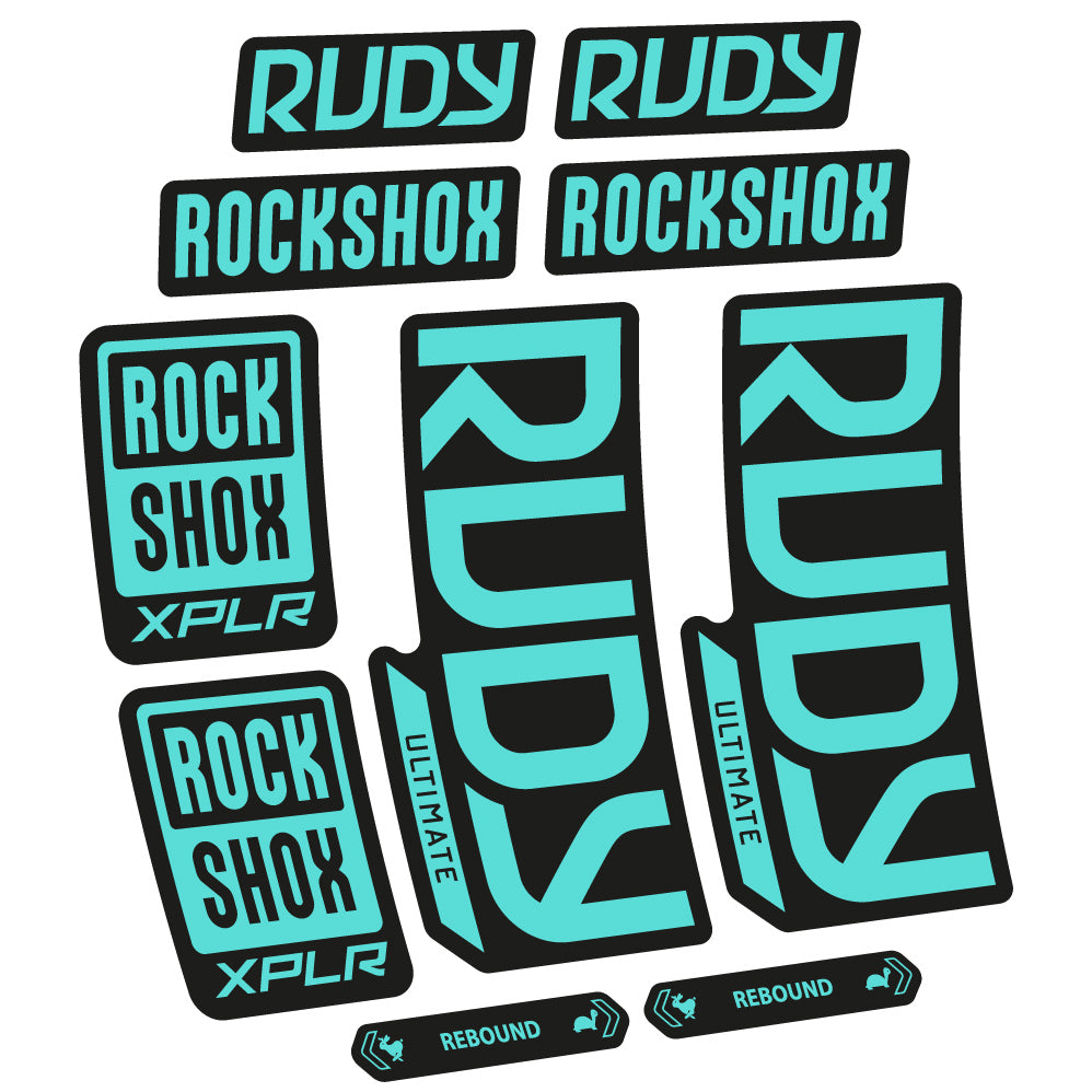 Stickers Rock Shox Rudy Ultimate 2023 compatibles Autocollants fourche VTT