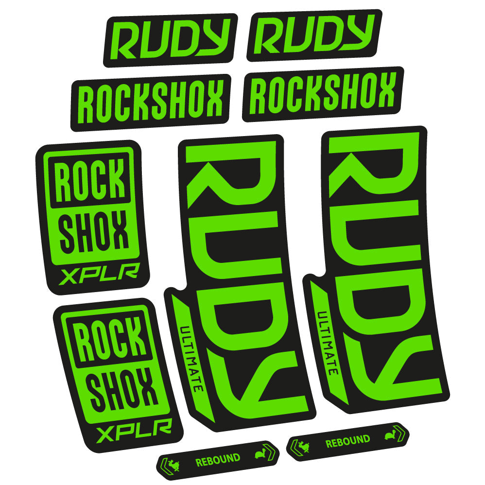 Stickers Rock Shox Rudy Ultimate 2023 compatibles Autocollants fourche VTT
