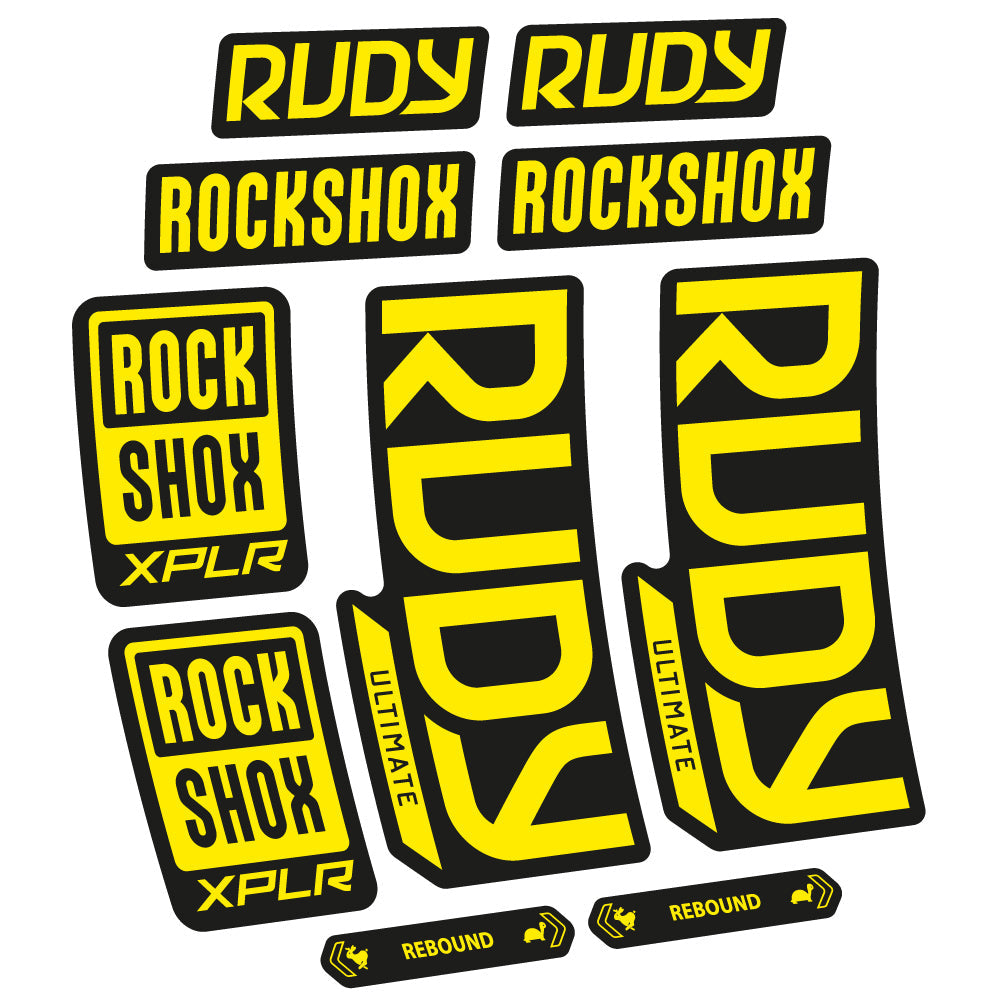 Stickers Rock Shox Rudy Ultimate 2023 compatibles Autocollants fourche VTT