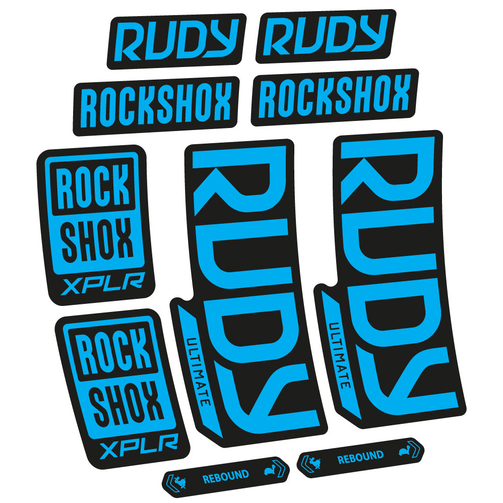 Stickers Rock Shox Rudy Ultimate 2023 compatibles Autocollants fourche VTT