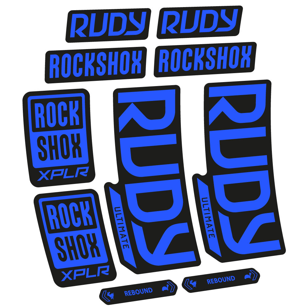 Stickers Rock Shox Rudy Ultimate 2023 compatibles Autocollants fourche VTT