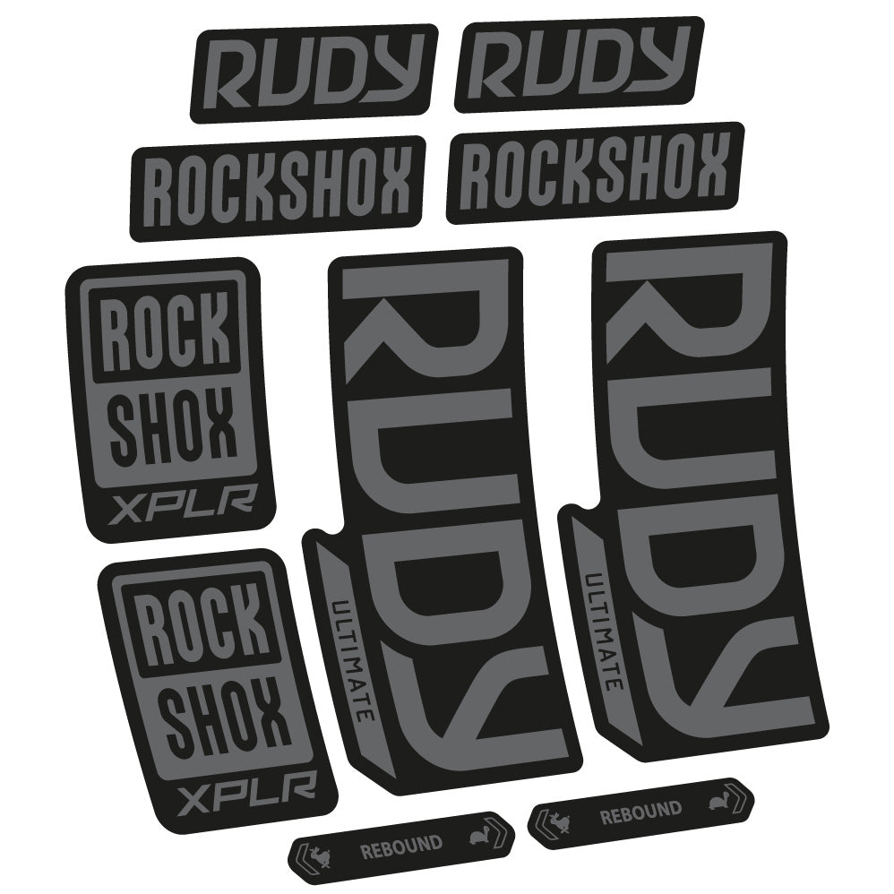 Stickers Rock Shox Rudy Ultimate 2023 compatibles Autocollants fourche VTT