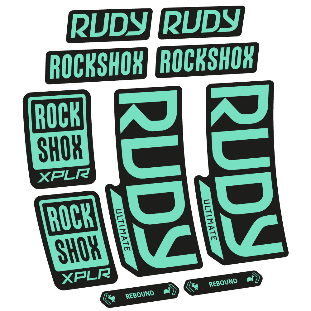 Stickers Rock Shox Rudy Ultimate 2023 compatibles Autocollants fourche VTT