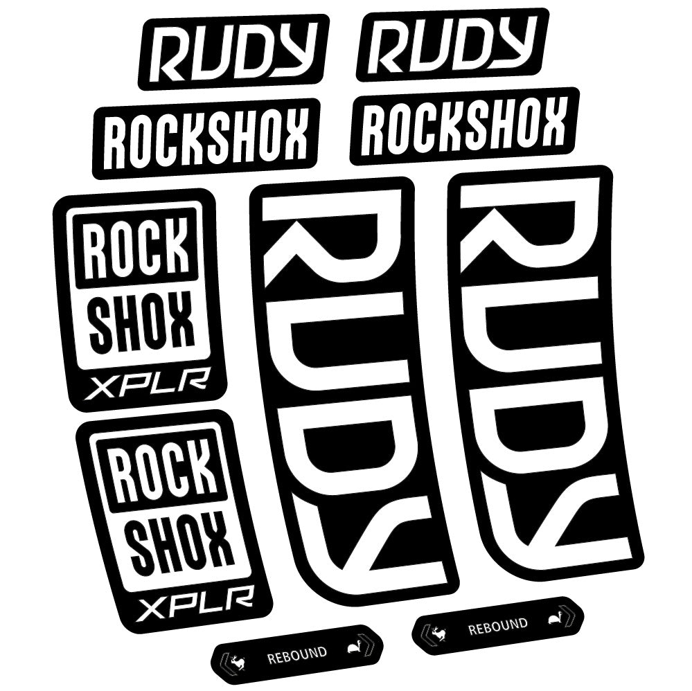 Stickers RockShox Rudy 2023-2024 compatibles - Autocollants fourche VTT