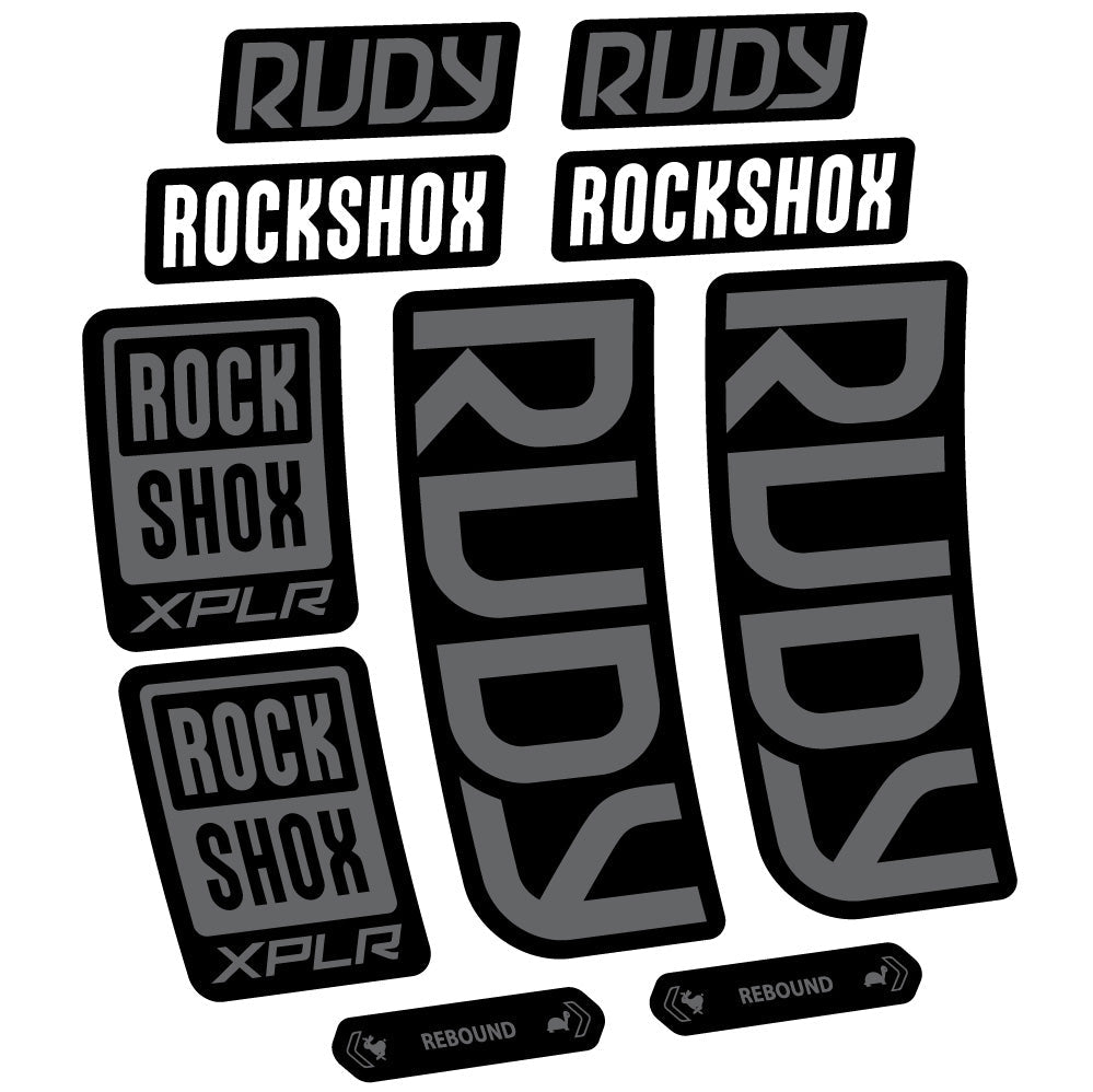 Stickers RockShox Rudy 2023-2024 compatibles - Autocollants fourche VTT