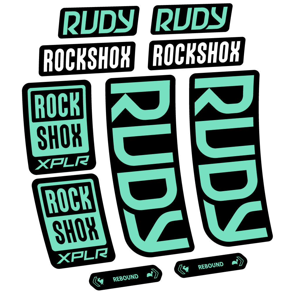 Stickers RockShox Rudy 2023-2024 compatibles - Autocollants fourche VTT