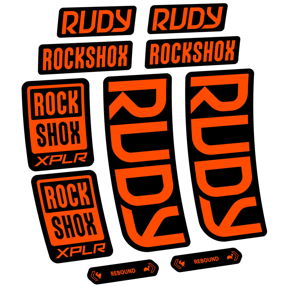 Stickers RockShox Rudy 2023-2024 compatibles - Autocollants fourche VTT