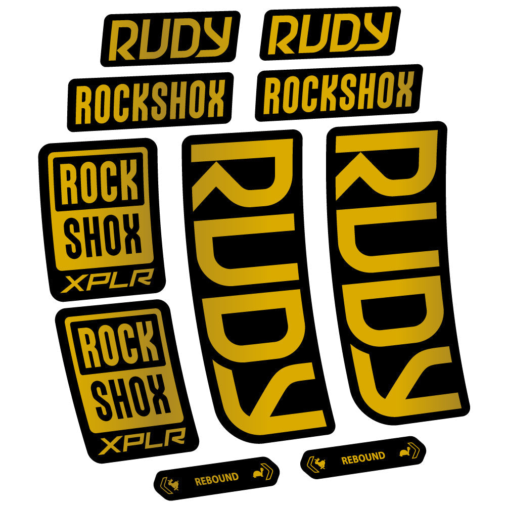 Stickers RockShox Rudy 2023-2024 compatibles - Autocollants fourche VTT