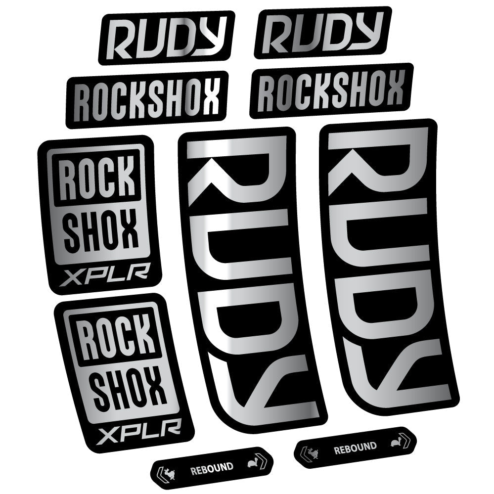 Stickers RockShox Rudy 2023-2024 compatibles - Autocollants fourche VTT