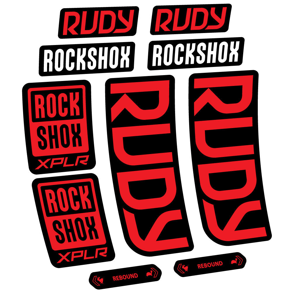 Stickers RockShox Rudy 2023-2024 compatibles - Autocollants fourche VTT
