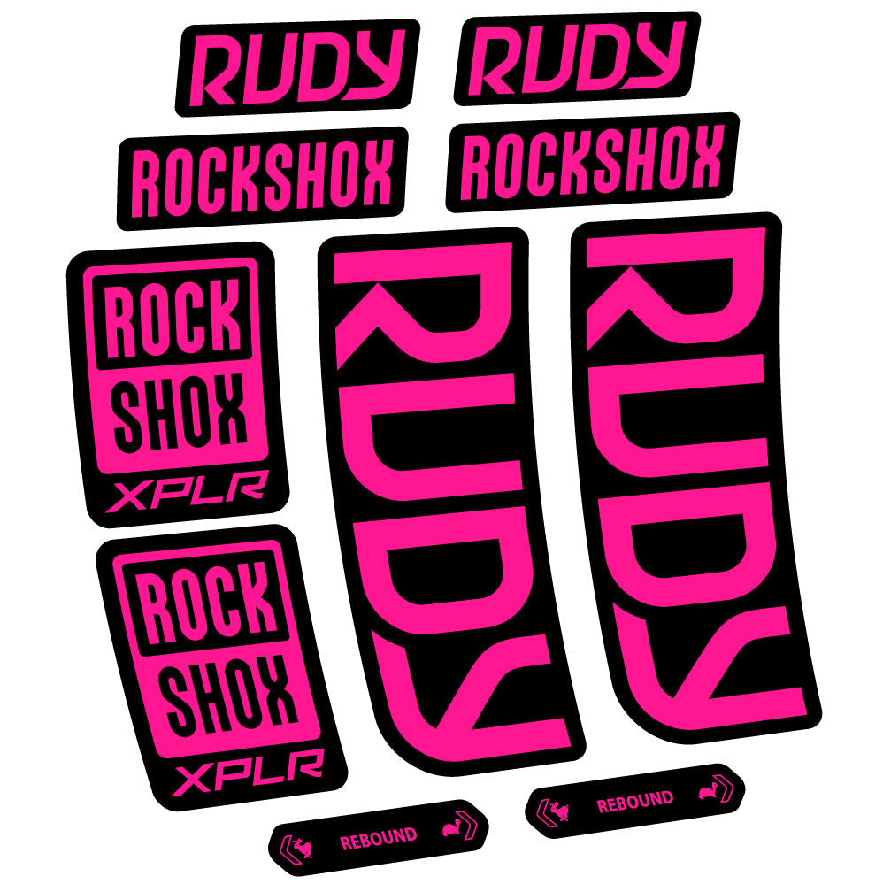 Stickers RockShox Rudy 2023-2024 compatibles - Autocollants fourche VTT