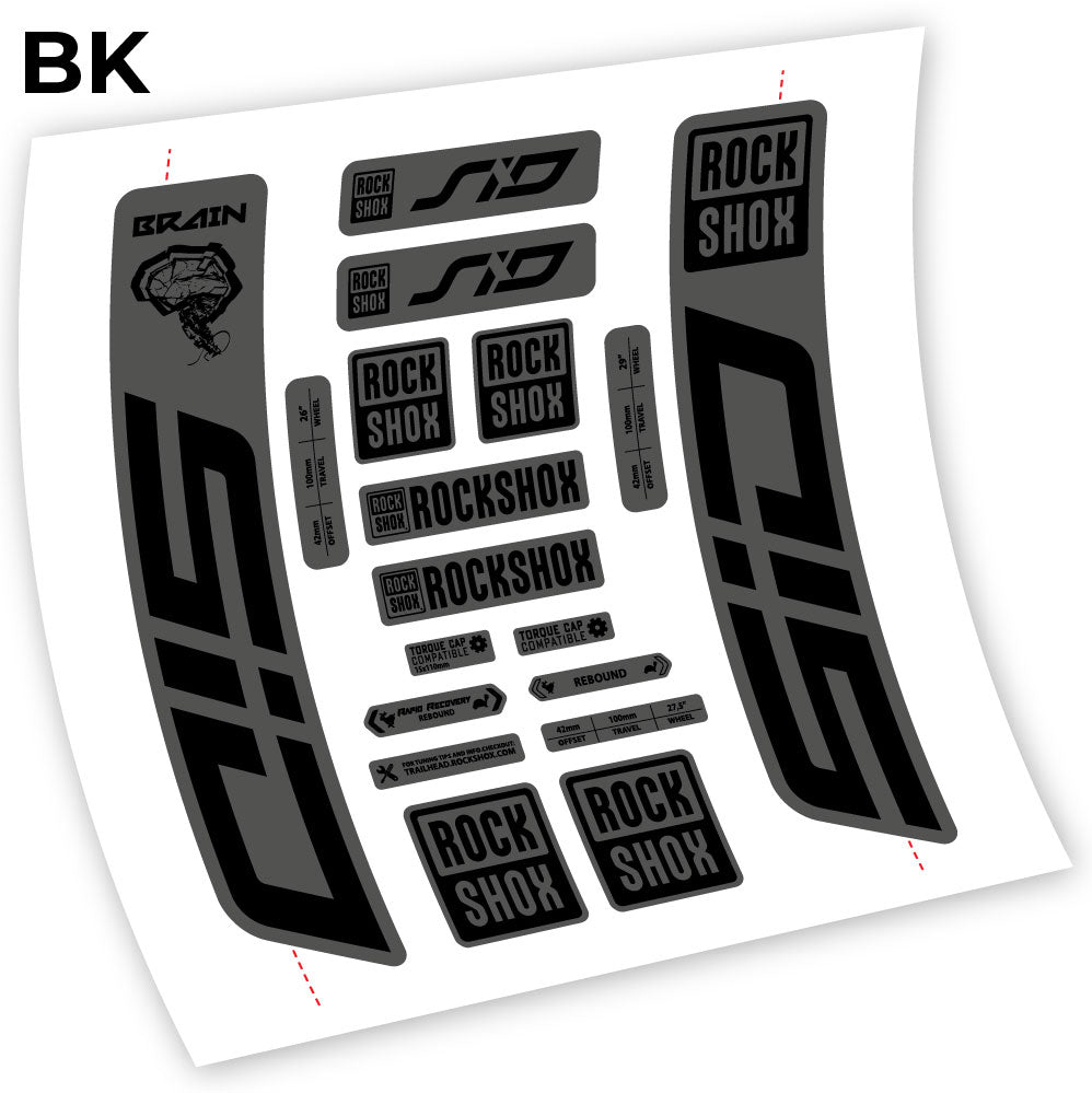 Stickers Rock Shox Sid Brain 20212024 compatibles Autocollants fourche VTT