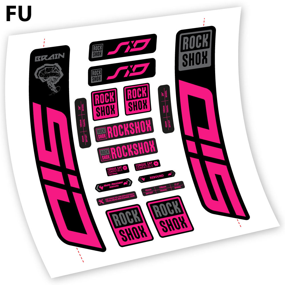 Stickers Rock Shox Sid Brain 20212024 compatibles Autocollants fourche VTT