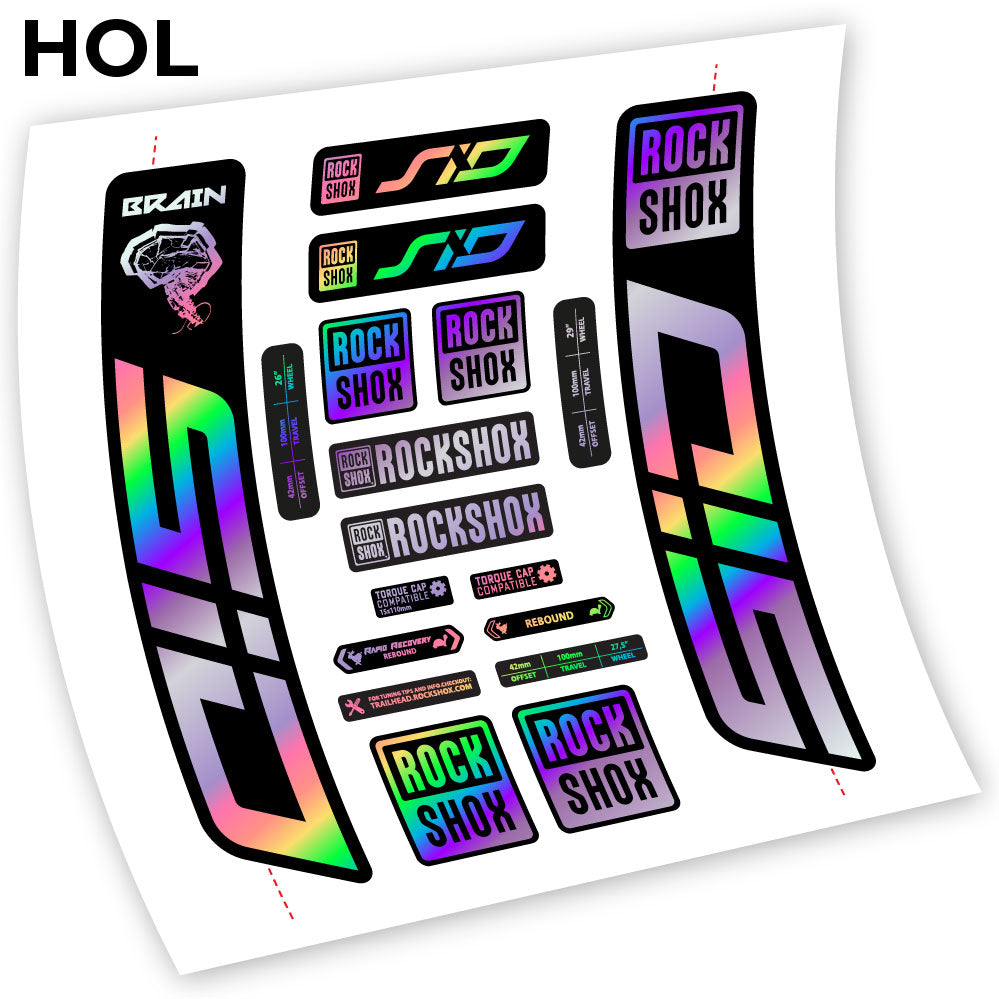 Stickers Rock Shox Sid Brain 20212024 compatibles Autocollants fourche VTT