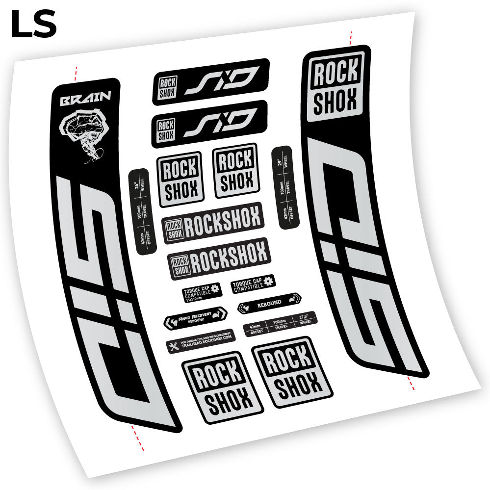 Stickers Rock Shox Sid Brain 20212024 compatibles Autocollants fourche VTT