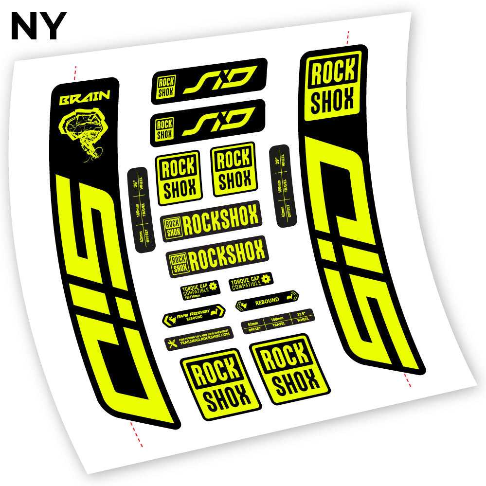 Stickers Rock Shox Sid Brain 20212024 compatibles Autocollants fourche VTT