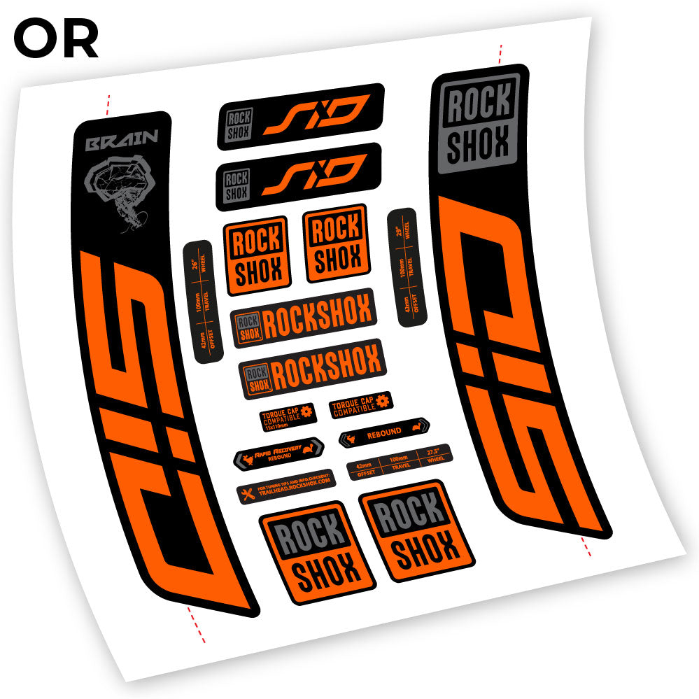 Stickers Rock Shox Sid Brain 20212024 compatibles Autocollants fourche VTT