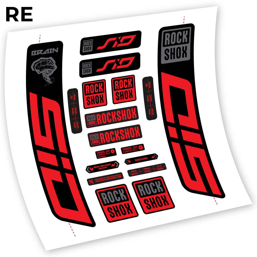 Stickers Rock Shox Sid Brain 20212024 compatibles Autocollants fourche VTT