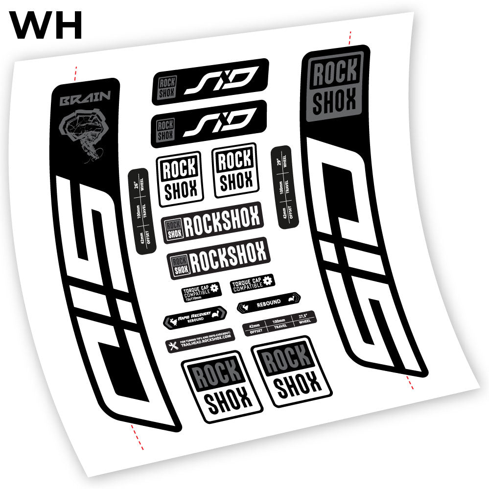 Stickers Rock Shox Sid Brain 20212024 compatibles Autocollants fourche VTT