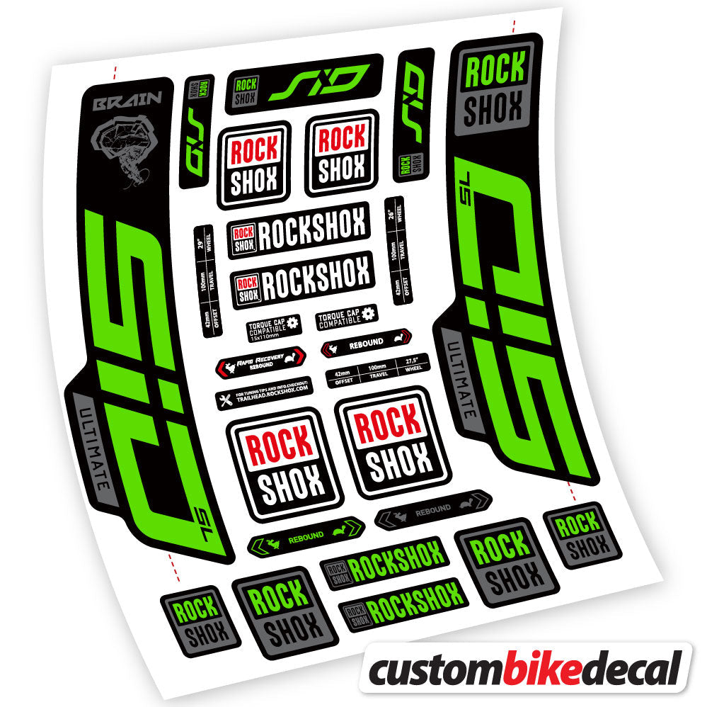 Apple Green decal for RockShox SID Ultimate fork – bike sticker vinyl