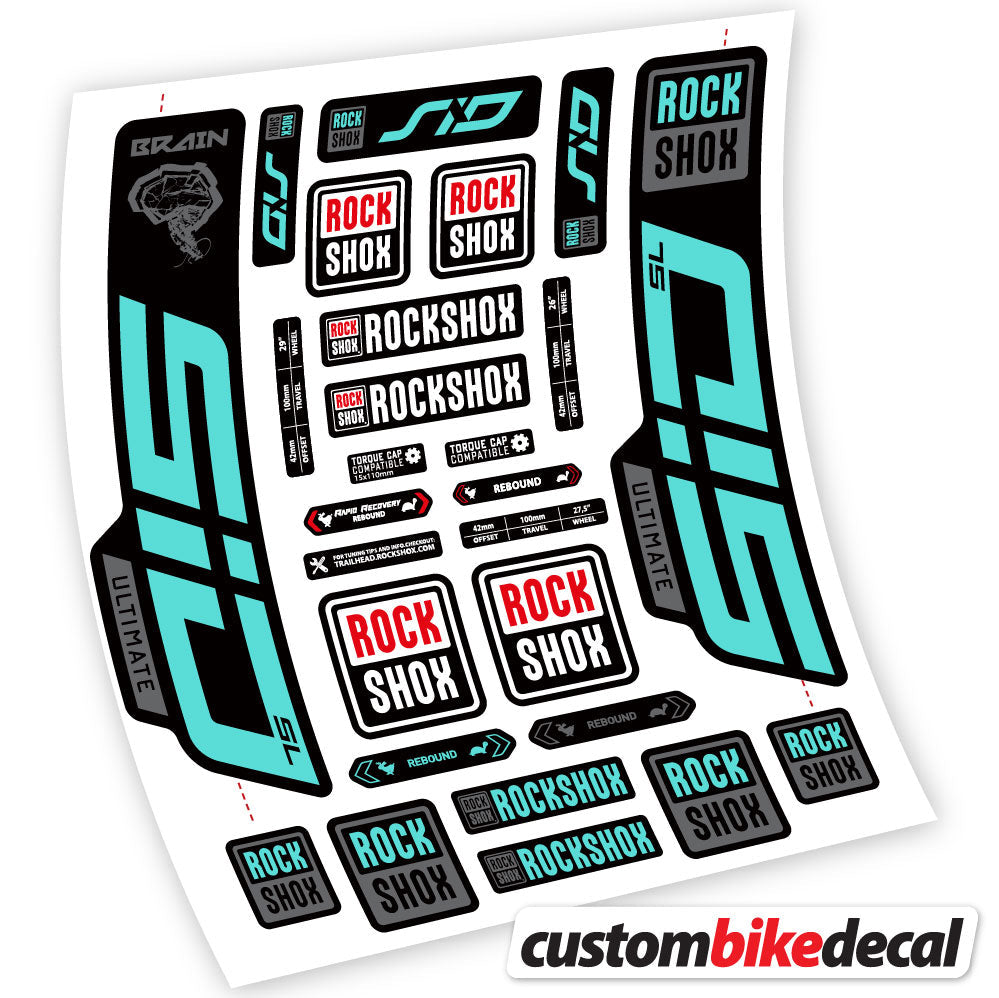 Blue Green decal for RockShox SID Ultimate fork – bike sticker vinyl
