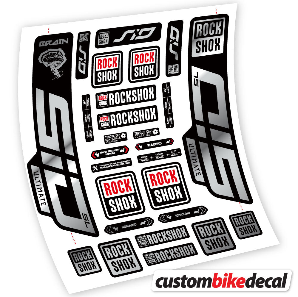 Chrome Silver decal for RockShox SID Ultimate fork – bike sticker vinyl