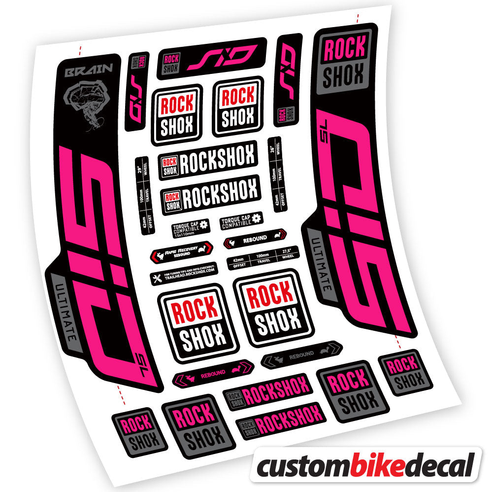 Fuchsia decal for RockShox SID Ultimate fork – bike sticker vinyl