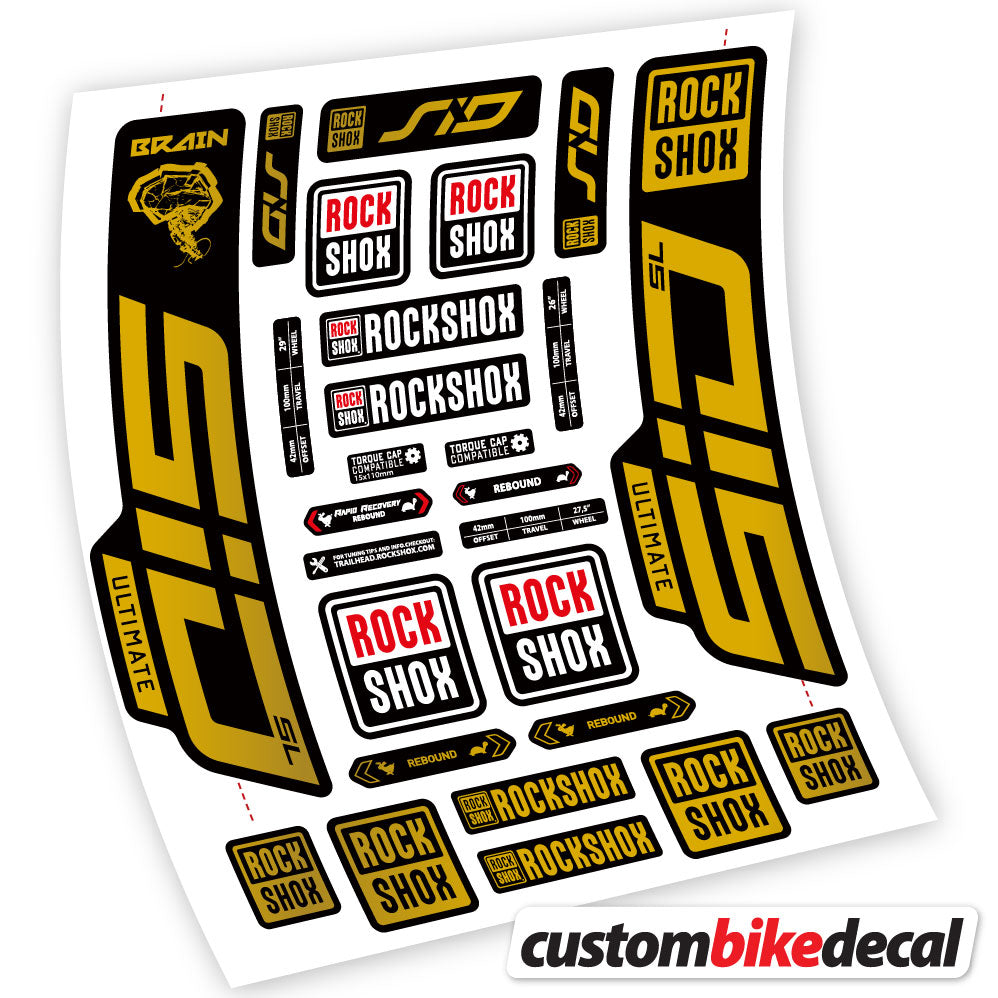 Gold decal for RockShox SID Ultimate fork – bike sticker vinyl