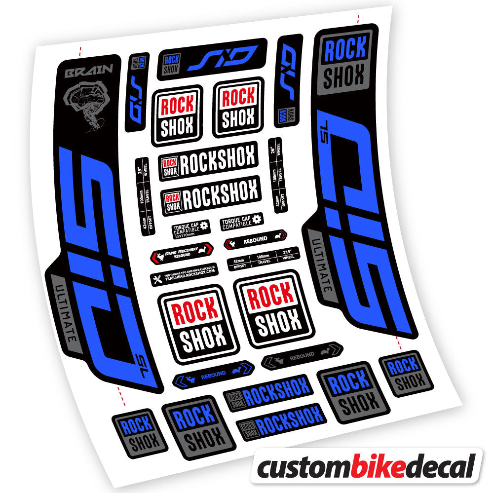 Medium Blue decal for RockShox SID Ultimate fork – bike sticker vinyl