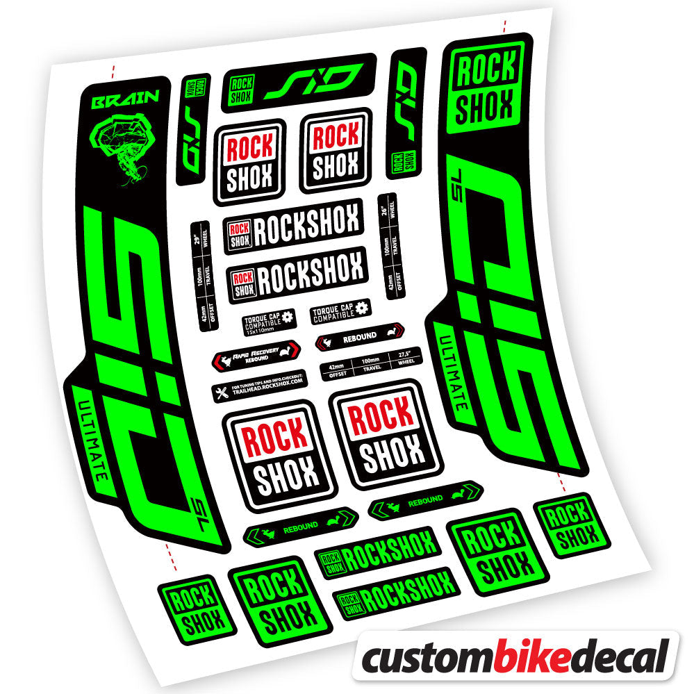 Neon Green decal for RockShox SID Ultimate fork – bike sticker vinyl