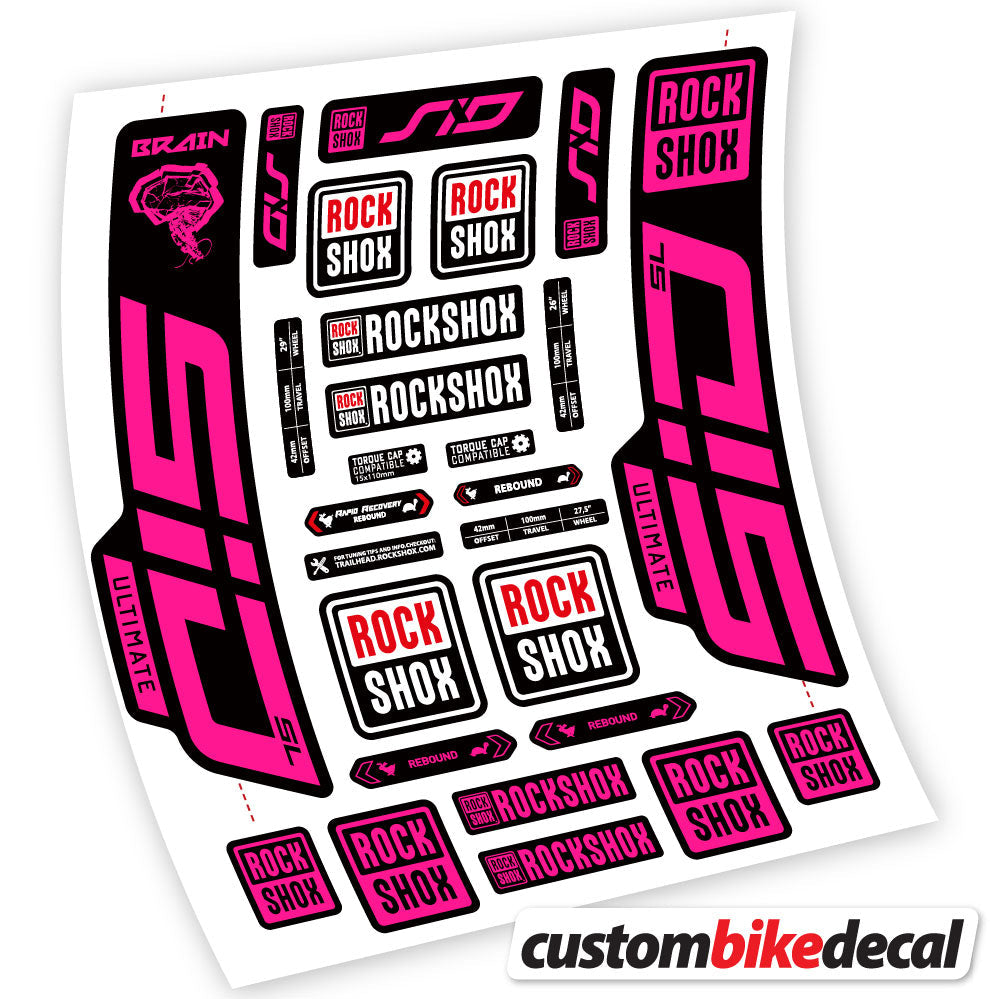 Neon Pink decal for RockShox SID Ultimate fork – bike sticker vinyl