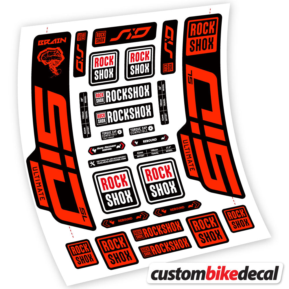 Neon Red decal for RockShox SID Ultimate fork – bike sticker vinyl
