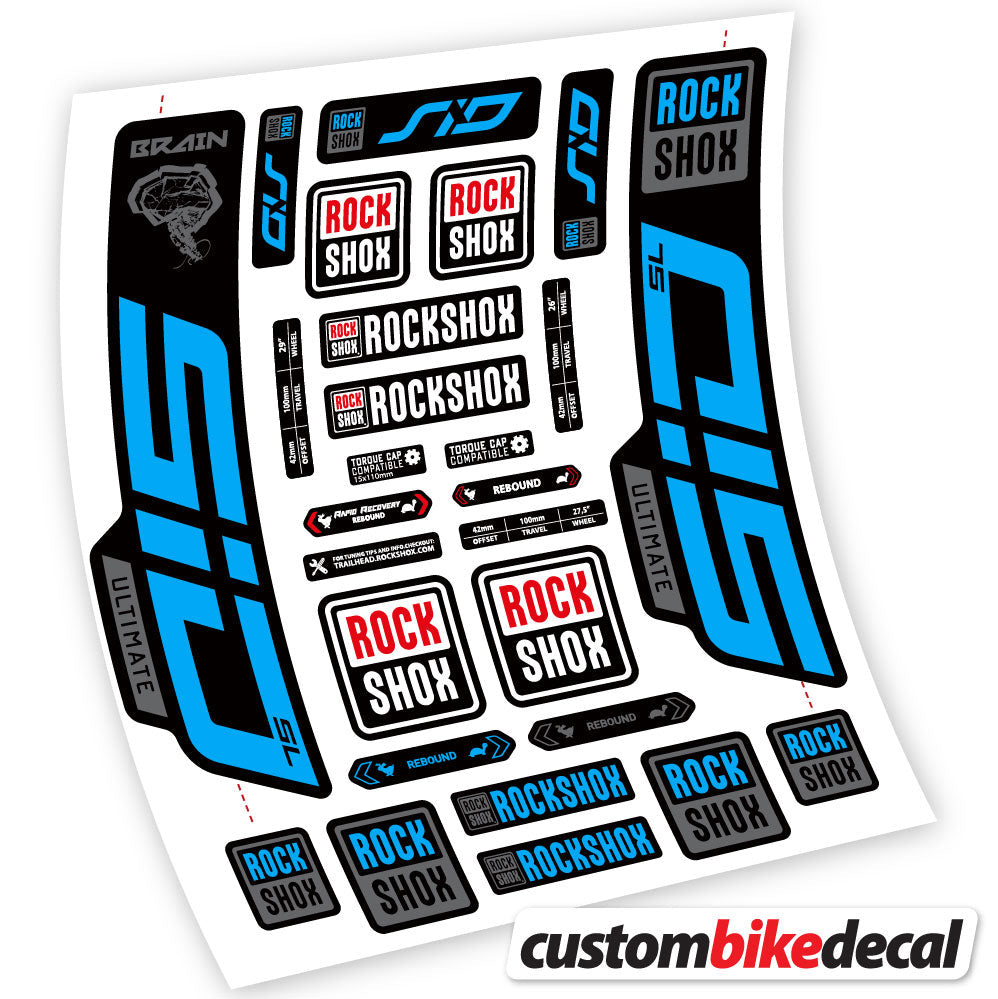 Sky Blue decal for RockShox SID Ultimate fork – bike sticker vinyl