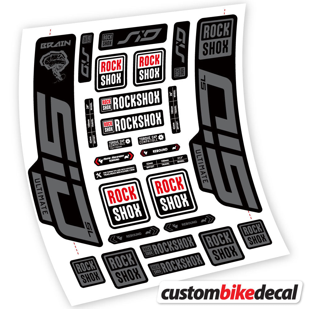 Trafc Grey decal for RockShox SID Ultimate fork – bike sticker vinyl