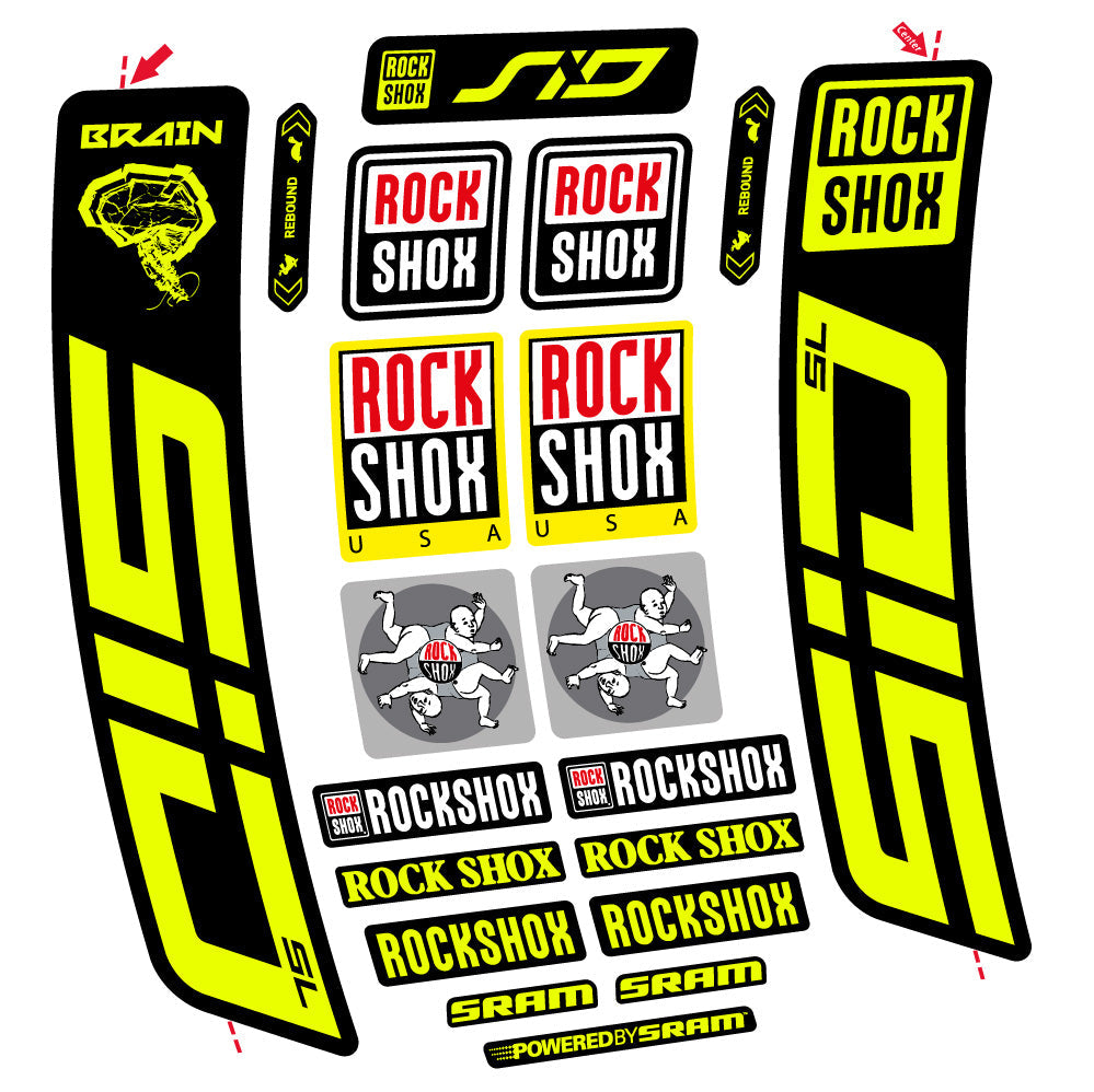 Stickers Rock Shox Sid Brain SL 20212024 compatibles Autocollants fourche VTT 29"
