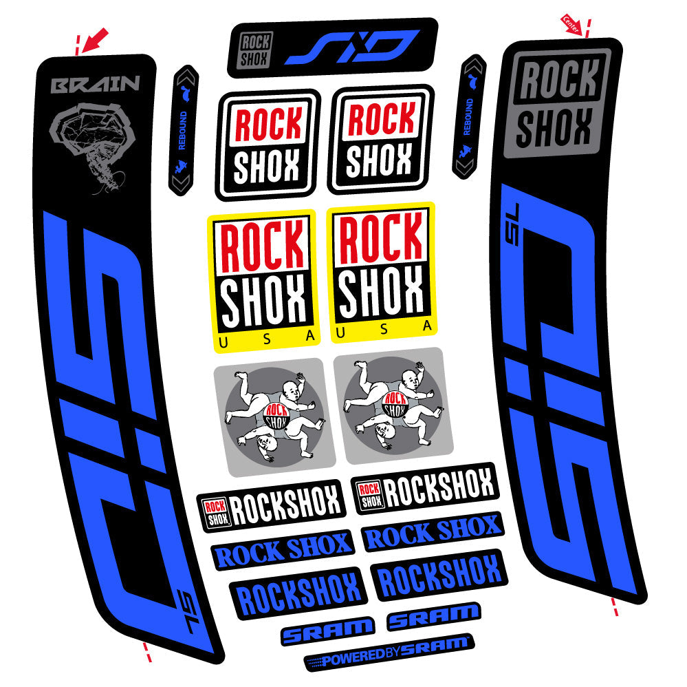Stickers Rock Shox Sid Brain SL 20212024 compatibles Autocollants fourche VTT 29"