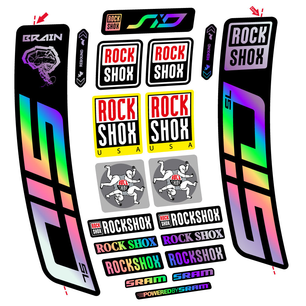 Stickers Rock Shox Sid Brain SL 20212024 compatibles Autocollants fourche VTT 29"