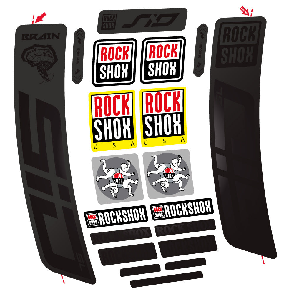 Stickers Rock Shox Sid Brain SL 20212024 compatibles Autocollants fourche VTT 29"