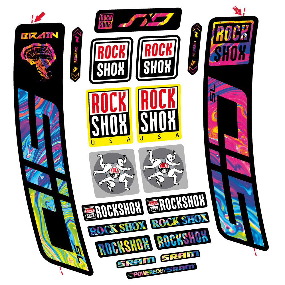 Stickers Rock Shox Sid Brain SL 20212024 compatibles Autocollants fourche VTT 29"