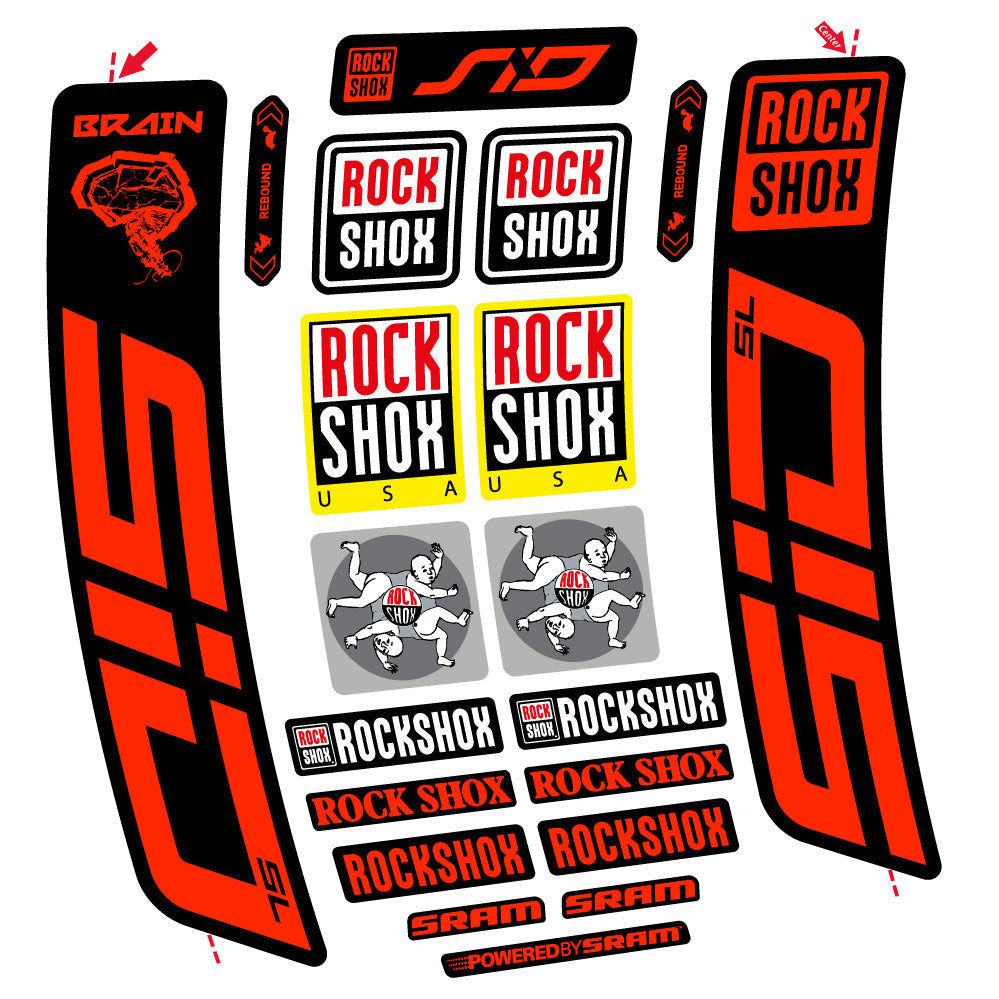 Stickers Rock Shox Sid Brain SL 20212024 compatibles Autocollants fourche VTT 29"