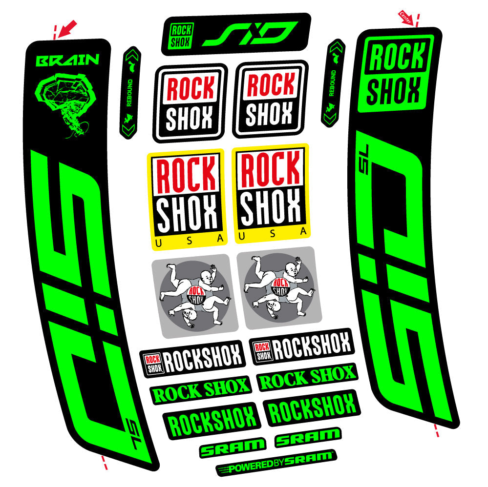 Stickers Rock Shox Sid Brain SL 2021-2024 compatibles - Autocollants fourche VTT