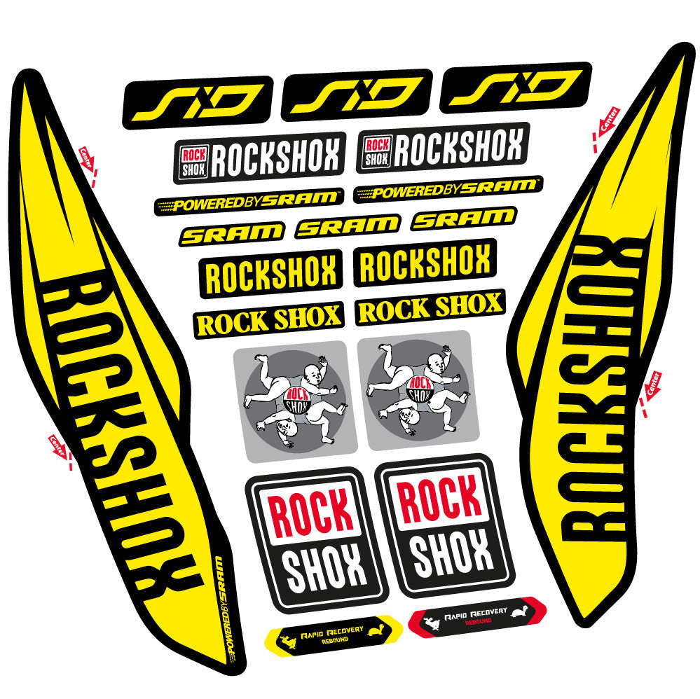 Stickers Rock Shox Sid 2017 compatibles - Autocollants fourche VTT