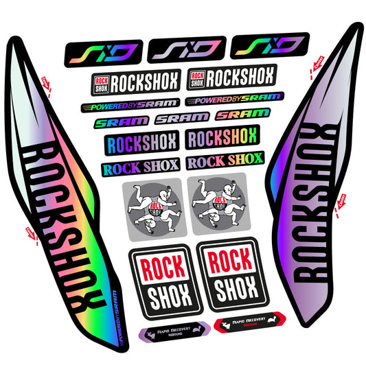 Stickers Rock Shox Sid 2017 compatibles - Autocollants fourche VTT