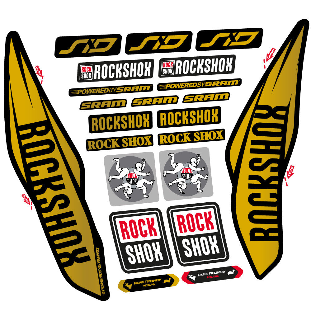 Stickers Rock Shox Sid 2017 compatibles - Autocollants fourche VTT