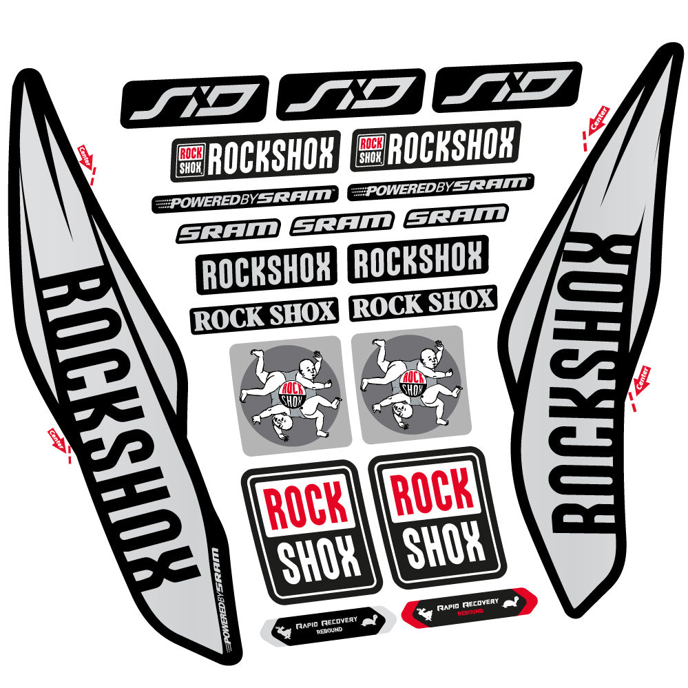 Stickers Rock Shox Sid 2017 compatibles - Autocollants fourche VTT