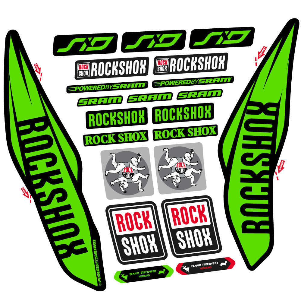 Stickers Rock Shox Sid 2017 compatibles - Autocollants fourche VTT