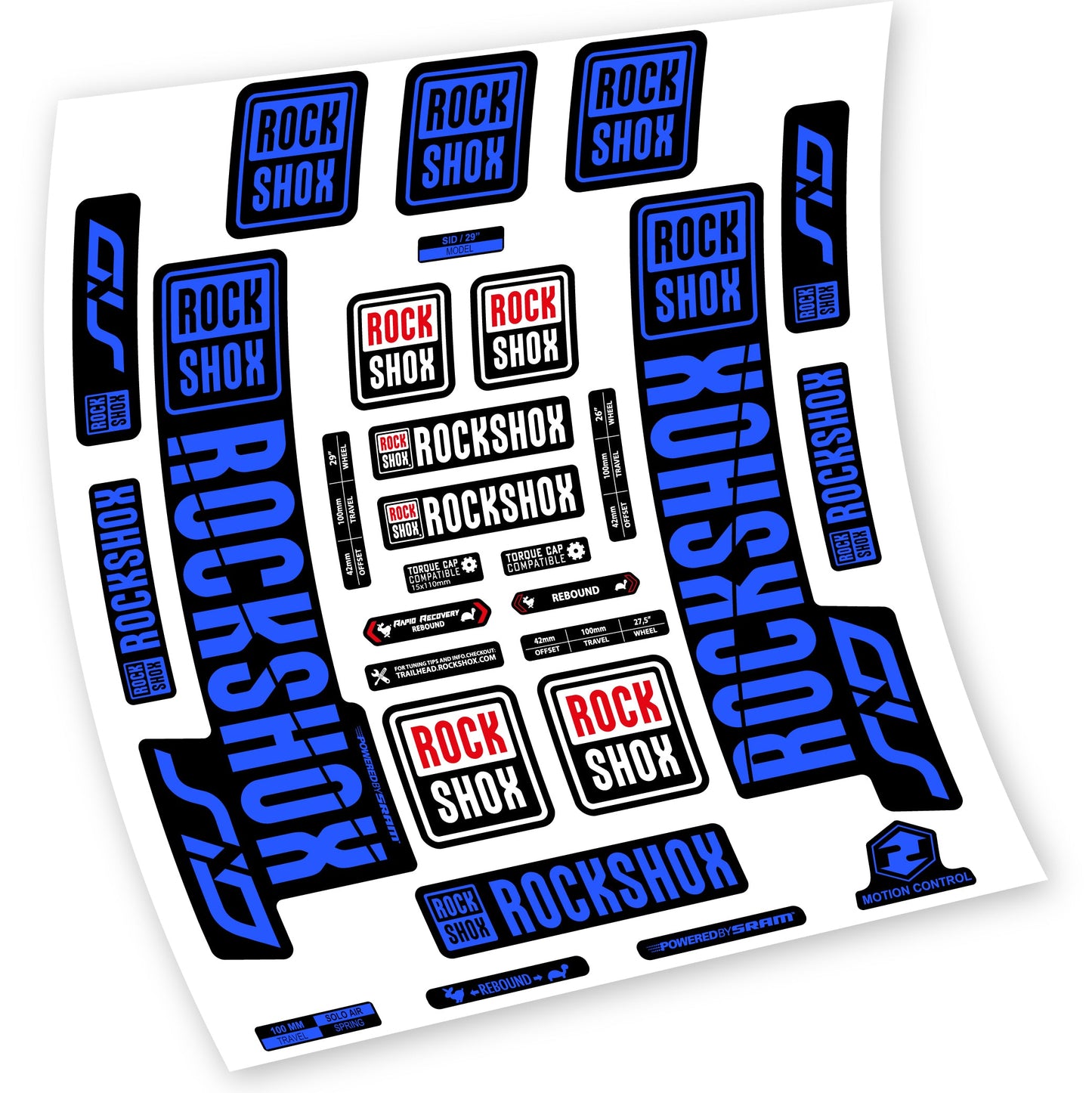 Stickers Rock Shox Sid 2018 2019 compatibles Autocollants fourche VTT