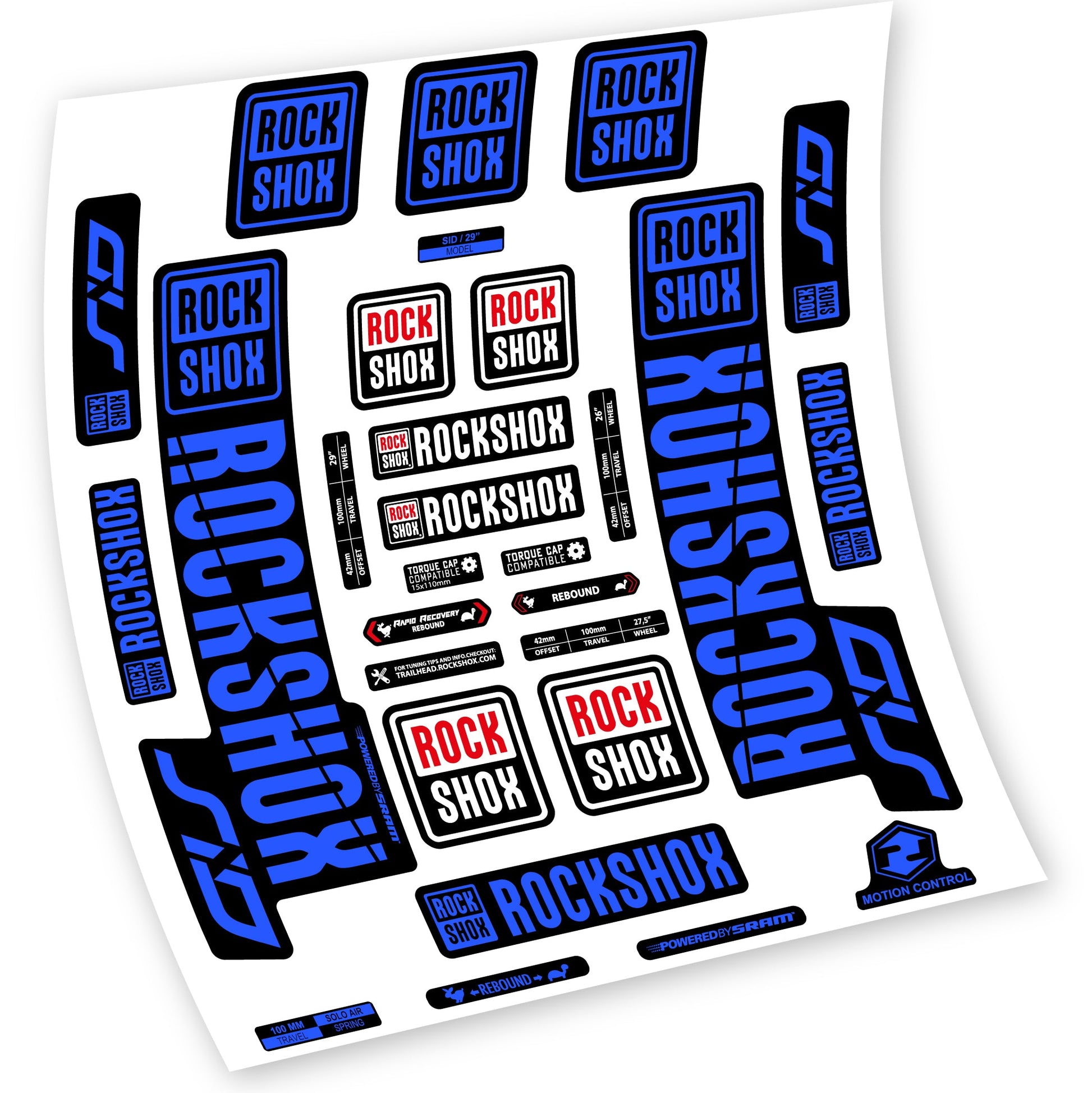 Stickers Rock Shox Sid 2018 2019 compatibles Autocollants fourche VTT